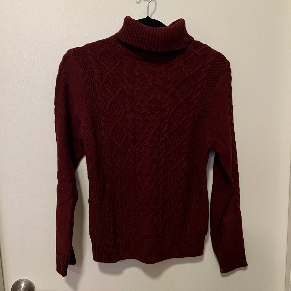 SHEIN Burgundy Cowl Neck Knit Sweater